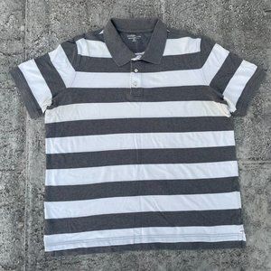 Croft&Borrow Men Polo Tee Short Sleeve Cotton Striped T shirt Size XL